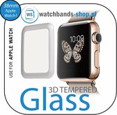 38mm full Cover 3D Tempered Glass Screen Protector For Geschikt voor Apple watch / geschikt voor Apple Watch 1 silver edge