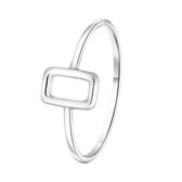 Lucardi Dames Ring rechthoek - Ring - Cadeau - Echt Zilver - Zilverkleurig