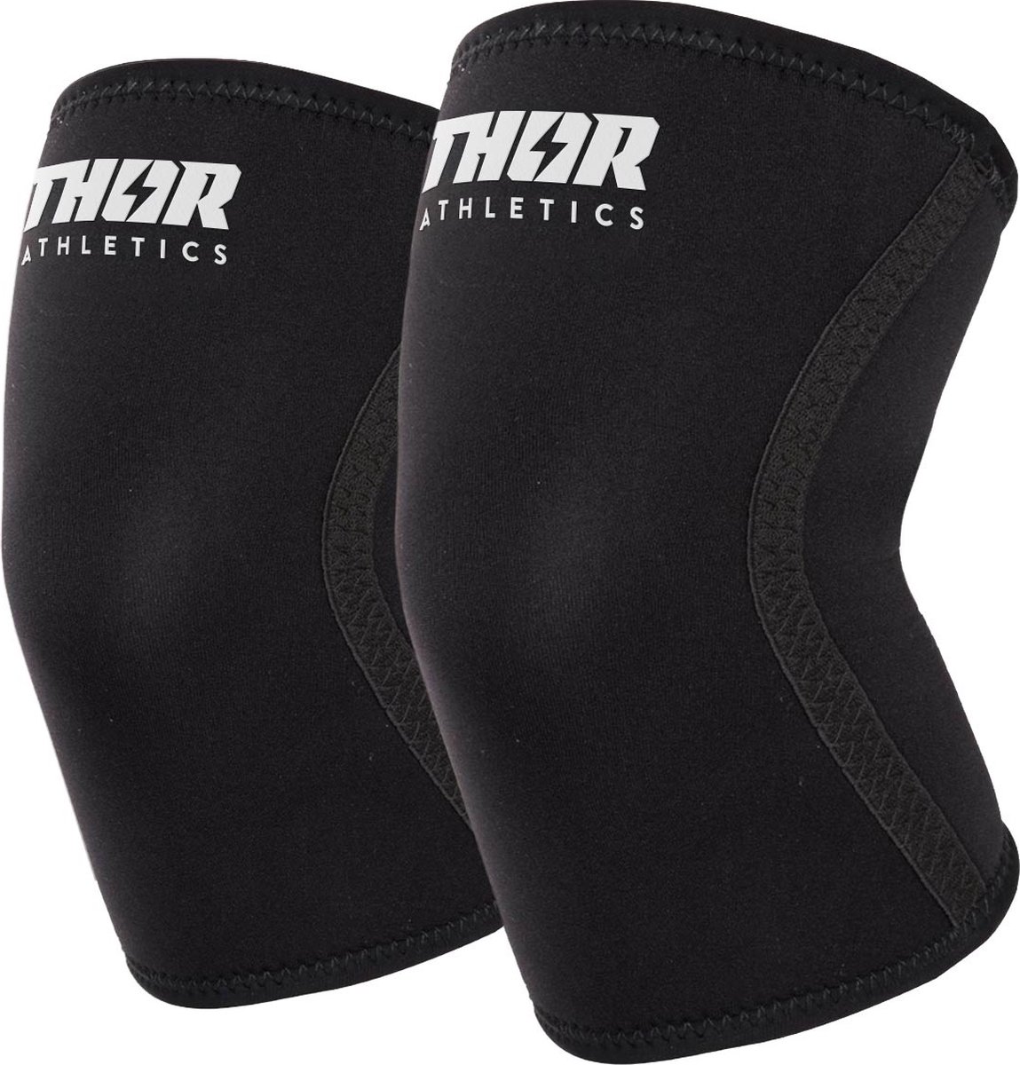Thor Athletics - Knee Sleeves Zwart - 7MM - Krachttraining Accessoires - Powerlifting - Bodybuilding - Squat - Maat (XL)