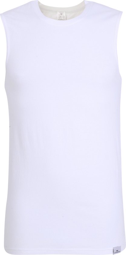 Gotzburg heren shirt mouwloos slim fit O-hals 95/5 (1-pack) - heren ondershirt stretchkatoen - wit - Maat: 3XL