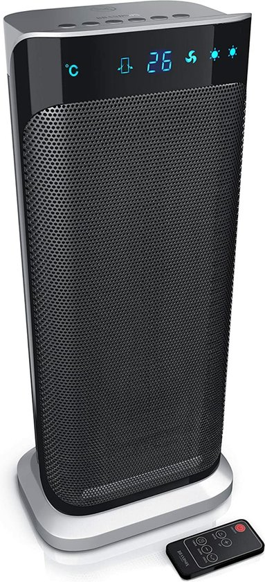 Brandson - Verwarming met afstandsbediening - keramische ventilatorkachel badkamer energiebesparend stil - snelle verwarming met oscillatiefunctie - 2 x warmtestanden - timer - verwarming heater - GS-gecertificeerd