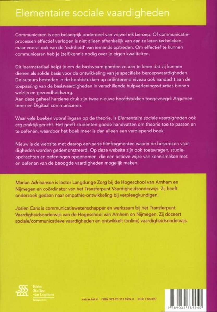 Elementaire sociale vaardigheden - back cover