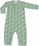 Lodger Playsuit Baby 2-4 maanden - Jumper Rib - 100% Katoen - Handige Overslag - Drukknoopjes - Oeko-Tex - Groen - maat 62