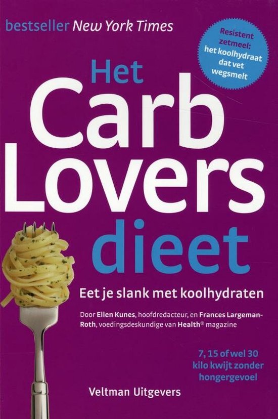 Cover van het boek 'Het Carblovers-Dieet' van Ellen Kunes