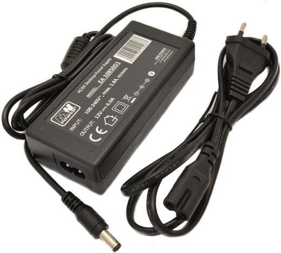 Adapter - 12V - 6A - 72 Watt Voeding