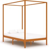 Decoways - Hemelbedframe massief grenenhout honingbruin 120x200 cm