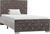 Decoways - Bedframe stof grijs 90x200 cm