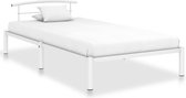 Decoways - Bedframe metaal wit 100x200 cm