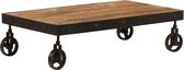 Decoways - Salontafel op wieltjes 100x60x26 cm massief mangohout