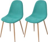 Decoways - Eetkamerstoelen 2 st stof groen