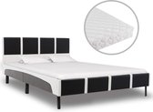 Decoways - Bed met matras kunstleer zwart en wit 140x200 cm