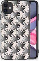 Telefoonhoesje Geschikt voor iPhone 11 Hoesje maken met Zwarte rand Salamander Grey