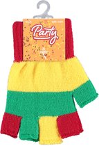 Kinder handschoenen vingerloos | Rood|geel|groen | one size | Vingerloze handschoenen kinderen | Carnaval | Party | Feestartikelen | Apollo