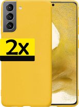 Samsung S22 Plus Hoesje Siliconen - Samsung Galaxy S22 Plus Case - Samsung S22 Plus Hoes Geel - 2 Stuks