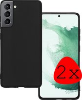 Samsung Galaxy S22 Hoesje Zwart Siliconen - Samsung Galaxy S22 Case Back Cover Zwart Silicone - Samsung Galaxy S22 Hoesje Siliconen Hoes Zwart - 2 Stuks