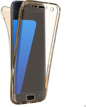 iPhone XR Shockproof 360° Goud Transparant Siliconen Ultra Dun Gel TPU Hoesje Full Cover / Case