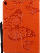 Mobigear Tablethoes geschikt voor Apple iPad 9 (2021) Hoes | Mobigear Butterfly Bookcase + Stylus Houder - Oranje