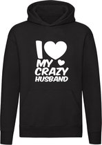 I love my crazy husband Hoodie | Valentijnsdag | Valentijnskado | Relatie | man | vriend | sweater | hoppa |  unisex | capuchon