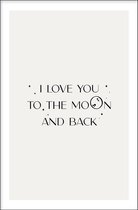 Walljar - Moon and Back - Zwart wit poster