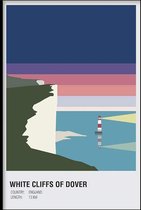Walljar - White Cliffs Of Dover United Kingdom Night - Muurdecoratie - Plexiglas schilderij