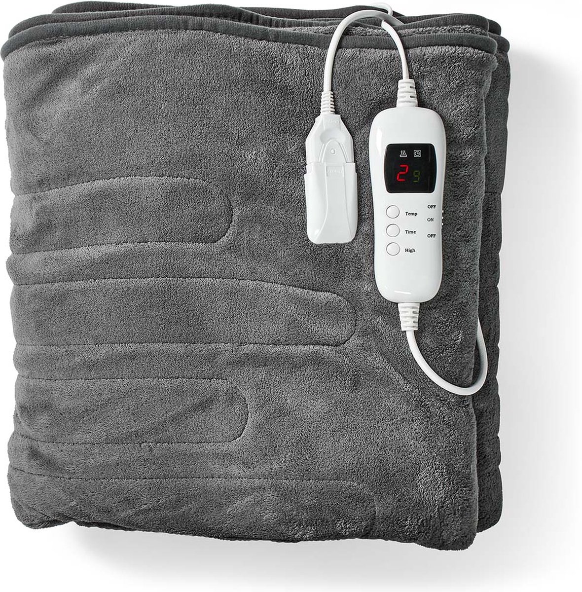 Bol.com Nedis Elektrische Deken - Warmtedeken - 200x180 cm - 9 Warmte Standen - Wasmachinebestendig - Moederdag - Fleece aanbieding
