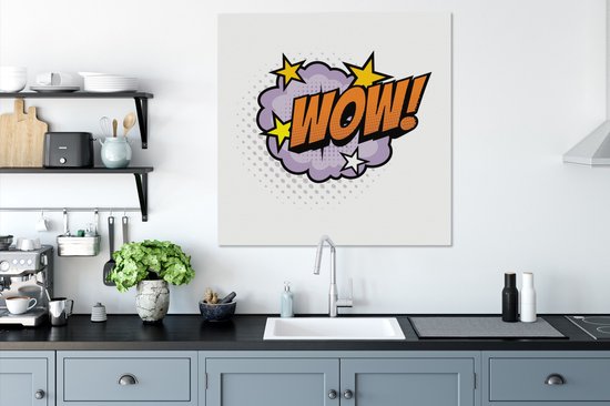 Peinture sur toile ' Wow!' - Proverbes - Citations - 90x90 cm - Décoration murale