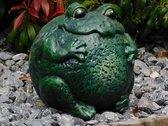 Groot tuinbeeld van een kikker, leuk beeld, groen