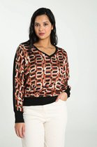 Cassis Dames T-shirt/hemd met seventies print - T-shirt - Maat 40