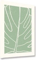 Akoestische panelen - Geluidsisolatie - Akoestische wandpanelen - Akoestisch schilderij AcousticBudget® - paneel met getekend monstera blad - design 61 - 50x70 - Wanddecoratie - wo