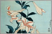 JUNIQE - Poster met kunststof lijst Hokusai - Trumpet Lilies -13x18