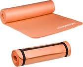 Relaxdays 2x yogamat dik - sportmat - workout matje - pilates - oranje mat - 60 x 180