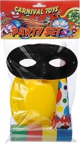 Carnival Toys Feestpakket Papier Zwart/geel 4-delig One-size