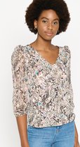 LOLALIZA Blouse met V-hals - Khaki - Maat S