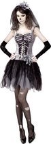 Widmann - Spook & Skelet Kostuum - Skinny Skelet Bruidje - Vrouw - Zwart, Grijs - XS - Halloween - Verkleedkleding