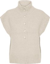 VERO MODA  Daria SL Highneck Button Vest Birch BEIGE S