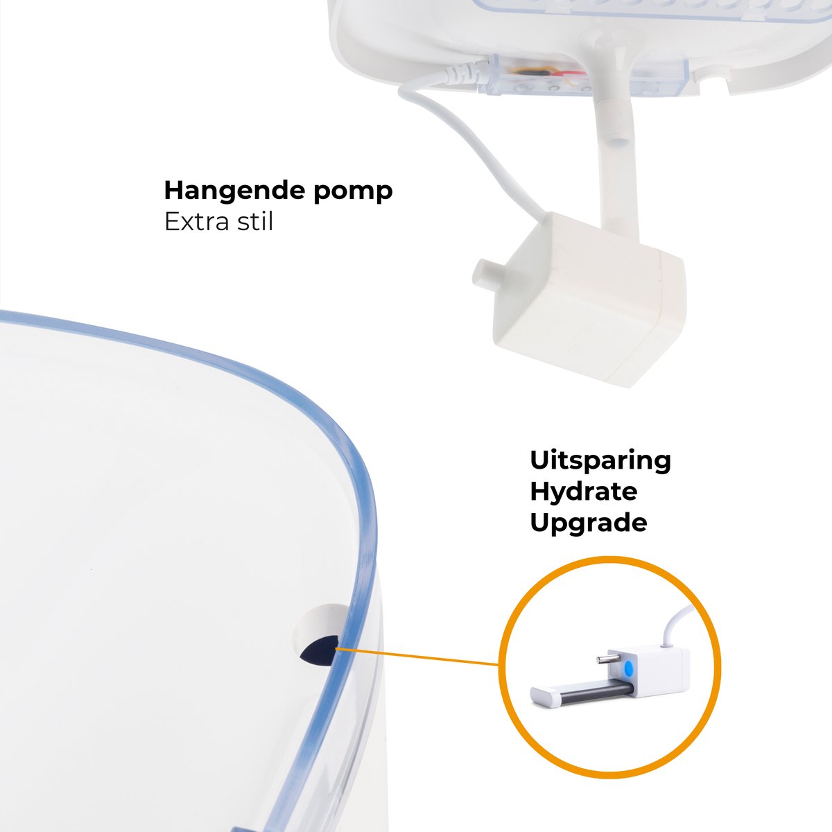 Pettadore Hydrate Compact 2 - Drinkfontein Kat /Hond - Slimme Waterfontein kat met App - Kattenfontein - 1,9L - Wit thumbnail 7