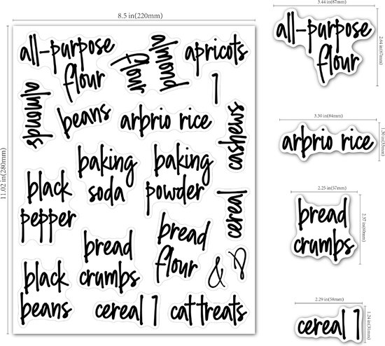 168 étiquettes en stock | Étiquettes de cuisine | Bocaux de stockage | Organisateur de garde-manger | à base de plantes stickers | bocaux d'épices | Organiser le garde-manger