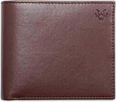 Watson & Wolfe - VEGAN RFID bifold wallet- heren - brown + blue lining