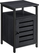 O'DADDY® Nachtkastjes industrieel - bijzettafel - nachtkastje met deur en planken - 40 x 40 x 60 cm - zwart / donkergrijs