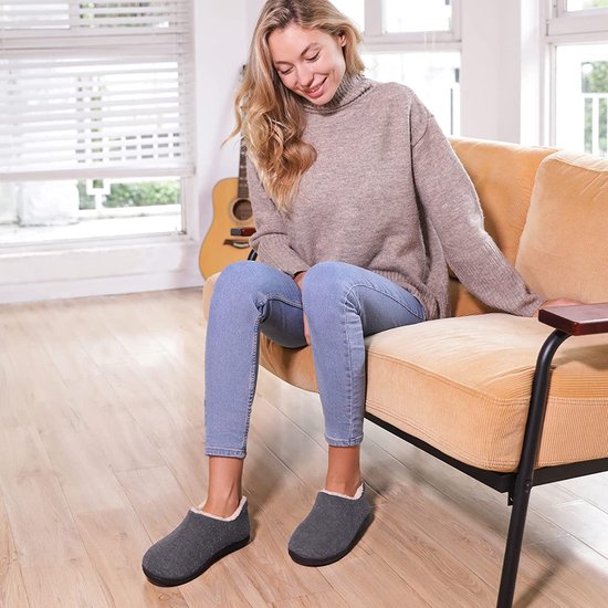 Pantoufles femmes Femme - Comfeet - Taille 40/41 - Grijs - Antidérapants - Pantoufles