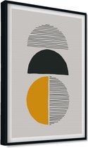Akoestische panelen - Geluidsisolatie - Akoestische wandpanelen - Akoestisch schilderij AcousticPro® - paneel in moderne hipster stijl - Design 65 - Premium - 100x70 - zwart- Wandd