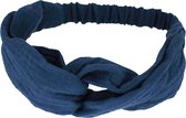 Haarband met ruffles en elastiek - denim muslin | Blauw | Meisje