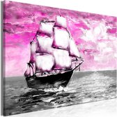 Schilderij - Spring Cruise (1 Part) Wide Pink.