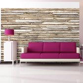 Fotobehangkoning - Behang - Vliesbehang - Fotobehang - Houten planken muur - 300 x 210 cm