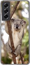 Geschikt voor Samsung Galaxy S21 FE hoesje - Koala - Takken - Dier - Kinderen - Jongens - Meiden - Siliconen Telefoonhoesje