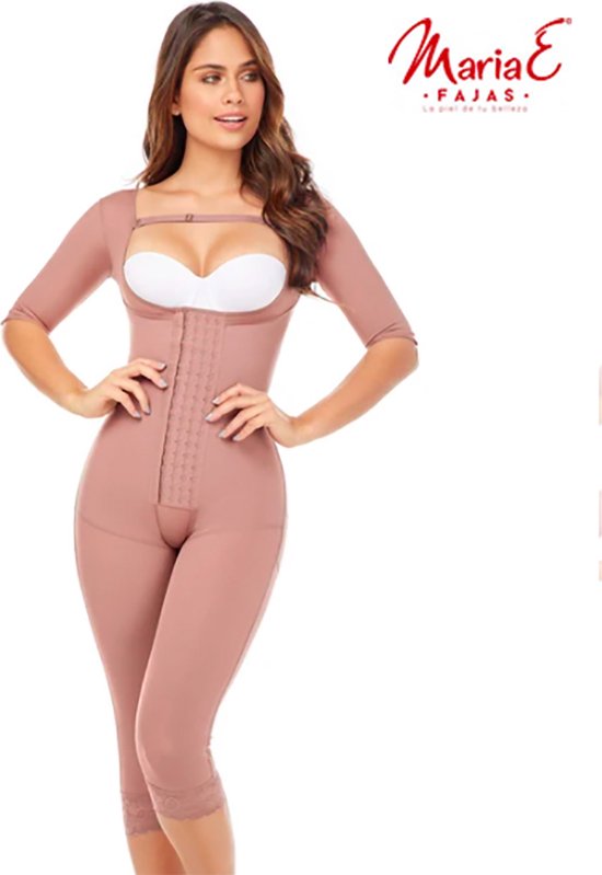 MARIAE FQ114 COLOMBIAANSE POSTOPERATIEVE FAJA MAAT L | KLEUR CACAO| CAPRI LENGTE| DRUKPAK| HOGE COMPRESSIE|STAGE 2| TE GEBRUIKEN NA EEN BUIKWANDCORRECTIE, BBL,LIPOSUCTIE