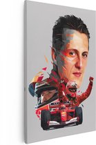 Artaza Canvas Schilderij Michael Schumacher bij Ferrari F1 - 40x60 - Poster Foto op Canvas - Canvas Print