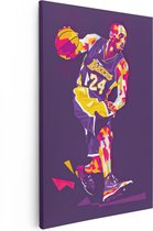 Artaza Canvas Schilderij Kobe Bryant in Abstracte Kleuren - 40x60 - Poster Foto op Canvas - Canvas Print