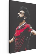 Artaza Canvas Schilderij Mohamed Salah bij Liverpool - 40x60 - Poster Foto op Canvas - Canvas Print