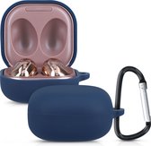 kwmobile Hoes voor Samsung Galaxy Buds 2 Pro / Buds 2 / Buds Live - Siliconen cover voor oordopjes in donkerblauw
